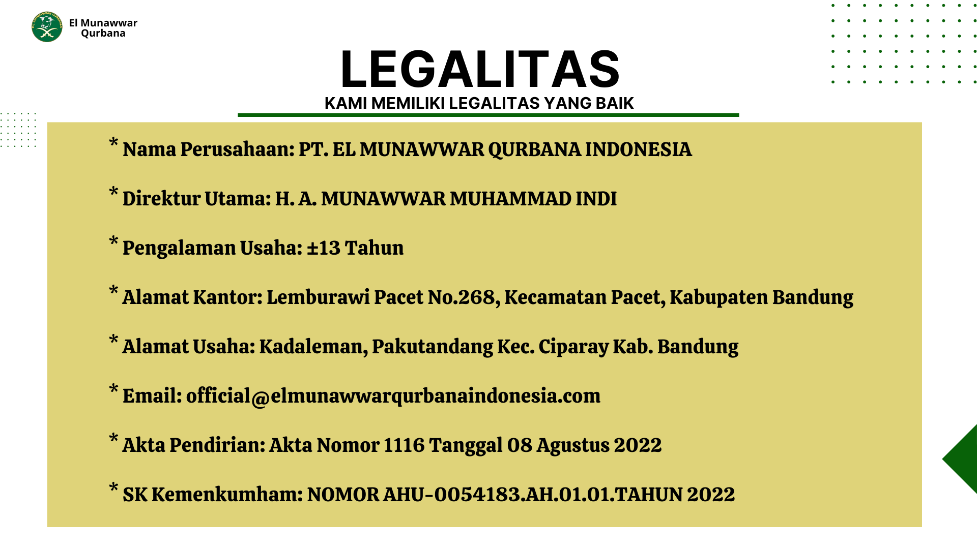 El Munawwar Qurbana Indonesia Profil Company El Munawwar Qurbana Indonesia Profil Company